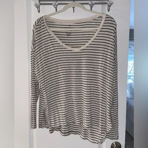 Black and white stripped soft and sexy long sleeve